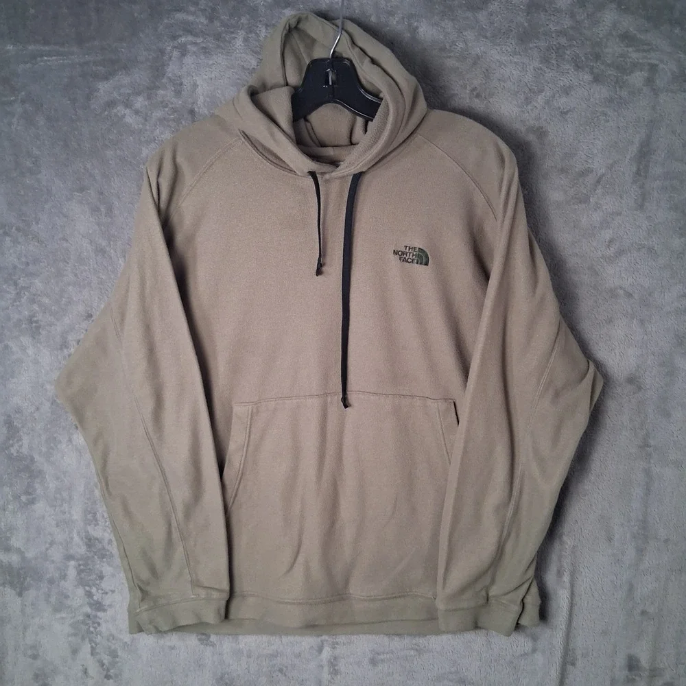 The North Face Polartec Fleece Hoodie Mens Medium Khaki Tan Vintage Y2K Pullover